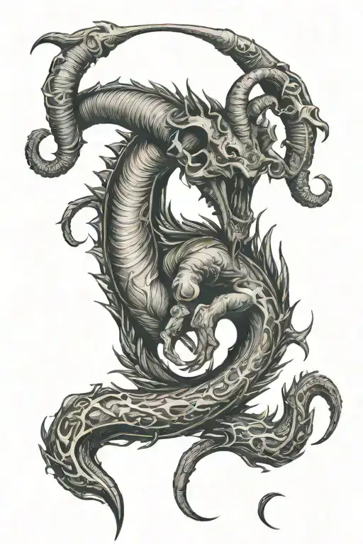Capricorn zodiac sign tattoo design idea