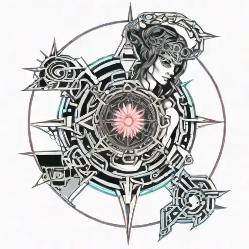 romanian goddess Bellona tattoo design idea