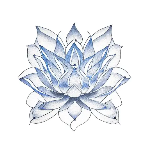 blue lotus tattoo design idea