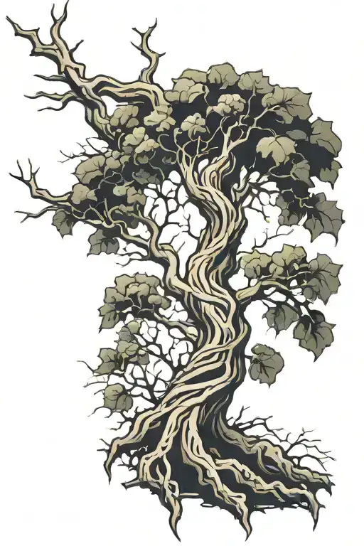 tree growing out of veins  tattoo design idea