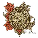 celtic band with aztec border tattoo design idea