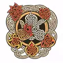 celtic band with aztec border tattoo design idea