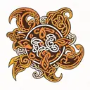 celtic band with aztec border tattoo design idea