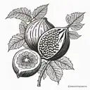 Create a tattoo showcasing the beauty of Sicilian land and Indian figs in a blackwork style tattoo design idea