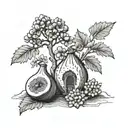 Create a tattoo showcasing the beauty of Sicilian land and Indian figs in a blackwork style tattoo design idea