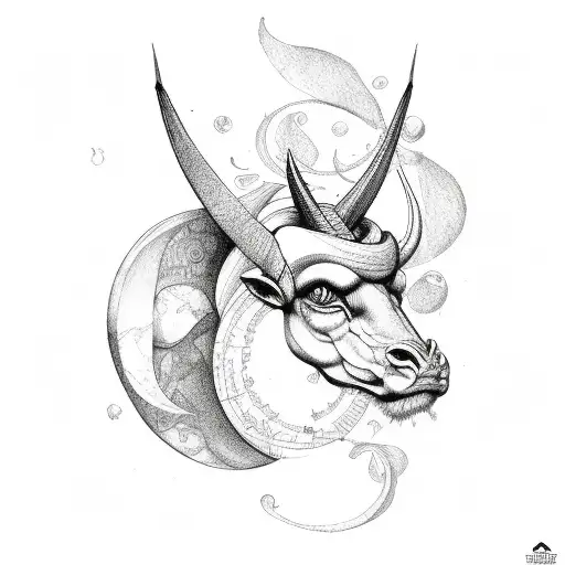 Libra capricorn tattoo design idea