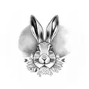 hare in a forest  tattoo design idea