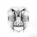 hare in a forest  tattoo design idea