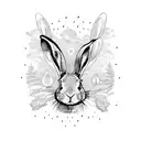 hare in a forest  tattoo design idea