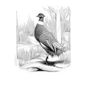 pheasant in a forest  tattoo design idea