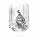 pheasant in a forest  tattoo design idea