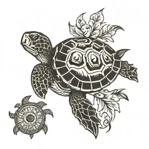 press on/cousins/ turtle tattoo design idea