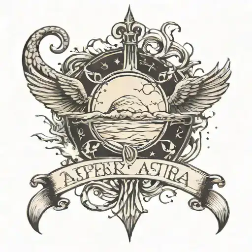 So that there would be this inscription on the neck - per aspera ad astra tattoo design idea