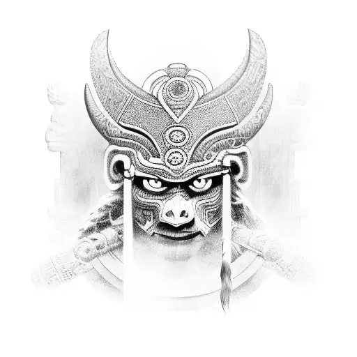 mayan warrior  tattoo design idea