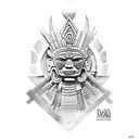 mayan warrior  tattoo design idea