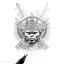 mayan warrior  tattoo design idea