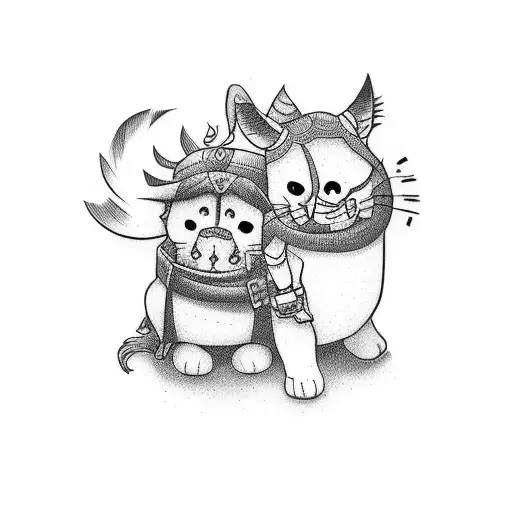 matching tattoo for brother and  sister using cartoon characters  tattoo design idea