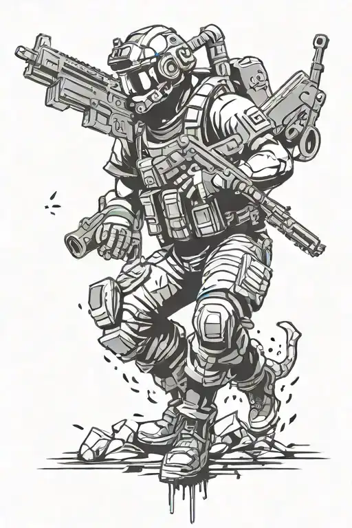 fortnite and call of duty tattoo design idea