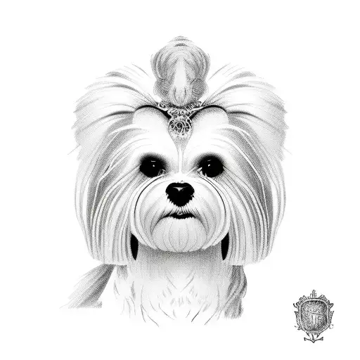 Maltese dog tattoo design idea
