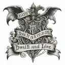 Harry Potter theme with the quote "it does not do to dwell on dreams and forget to live" tattoo design idea