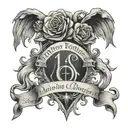Harry Potter theme with the quote "it does not do to dwell on dreams and forget to live" tattoo design idea