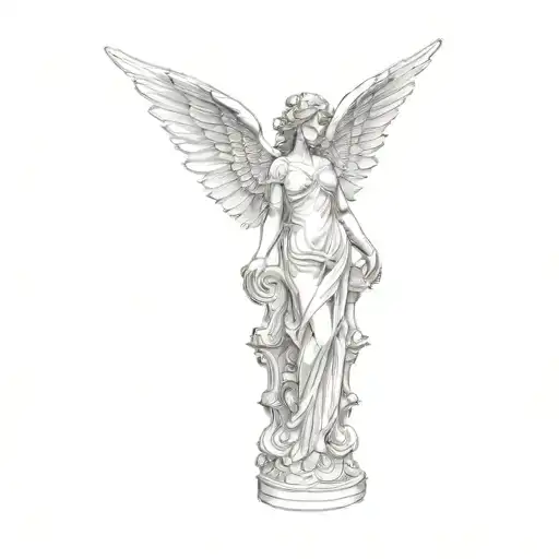 a sculpture of an angel tattoo design idea