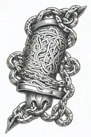 Bicep chain tattoo design idea