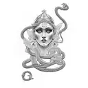 goddess with snake chalice  tattoo design idea
