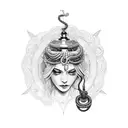 goddess with snake chalice  tattoo design idea