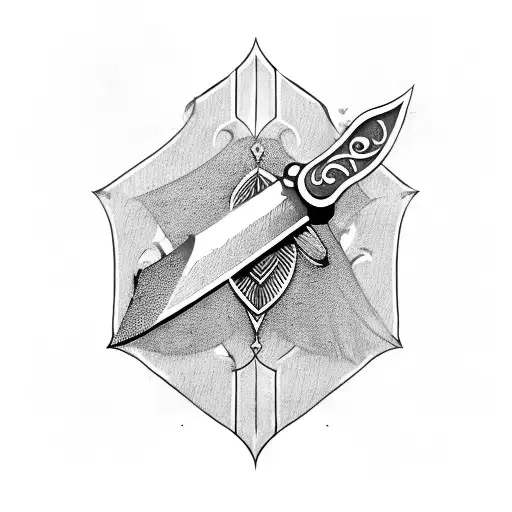 medieval sword dagger gothic tattoo design idea