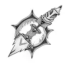 medieval sword dagger gothic style tattoo design idea