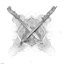 medieval sword dagger gothic style tattoo design idea