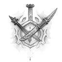 medieval sword dagger gothic tattoo design idea