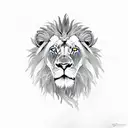 a lion with blue eyes and dreads in love with a ram with miedum blond hair and blue eyes tattoo design idea