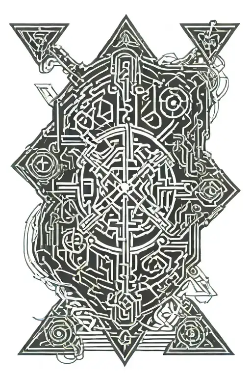 Viking runes and celtic knots tattoo design idea