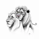 lion king simba and mufasa tattoo design idea