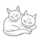 two cats, one lying down tattoo design idea