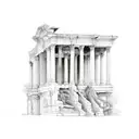 roman architecture pillars and vines tattoo design idea