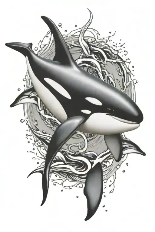 killer whale tattoo design idea