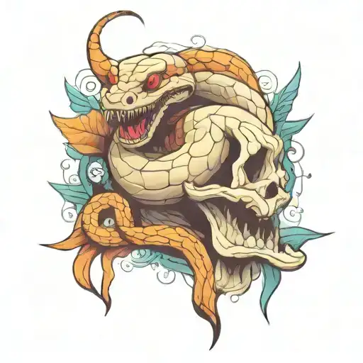 viper snake tattoo design idea