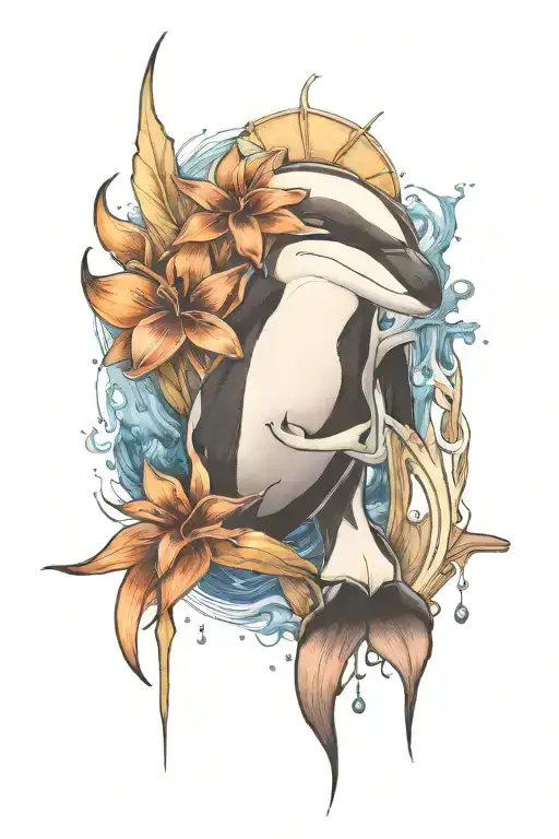 killer whale tattoo design idea