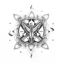 A paramedic symbol surrounded by blooming flowers, representing the client's dedication to emergency medical services and the beauty of saving lives tattoo design idea