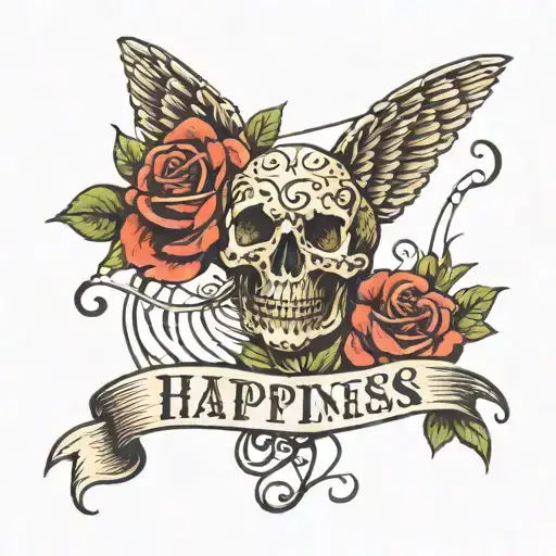 Happiness is a trap lyrics swirling tattoo design idea
