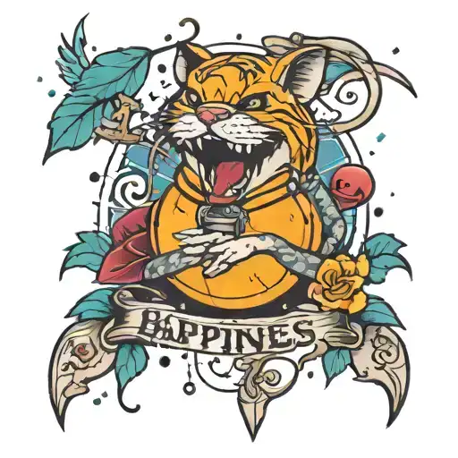 Happiness is a trap  tattoo design idea