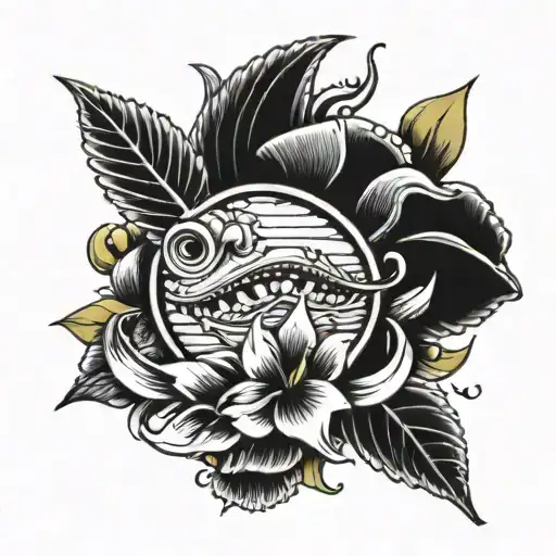 Happiness in a  trap   tattoo design idea