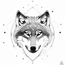 wolf and moon tattoo design idea