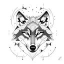 wolf and moon tattoo design idea