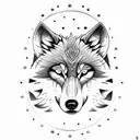 wolf and moon tattoo design idea