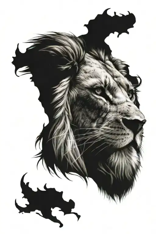 lion with jesus tattoo design idea