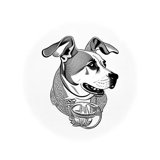 dog siting in the bar and drinking beer tattoo design idea